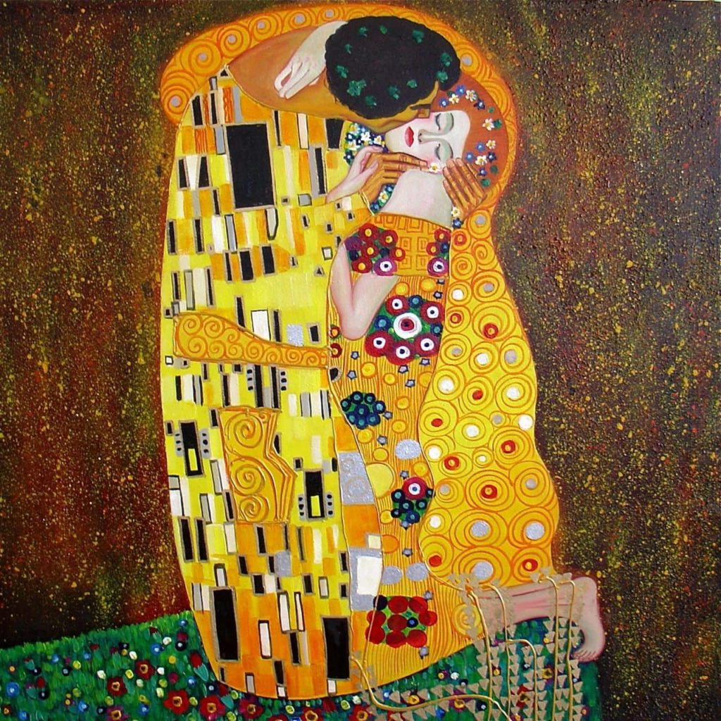 On voit le baiser de Klimt, un tableau définissant le Symbolisme.